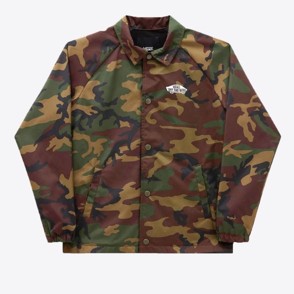Vans Torrey Camo Windbreaker Skater Streetwear Snap Front Jacket - Picture 1 of 11
